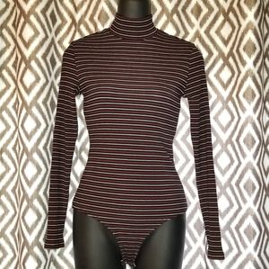 Reformation Mockneck Stripe Bodysuit